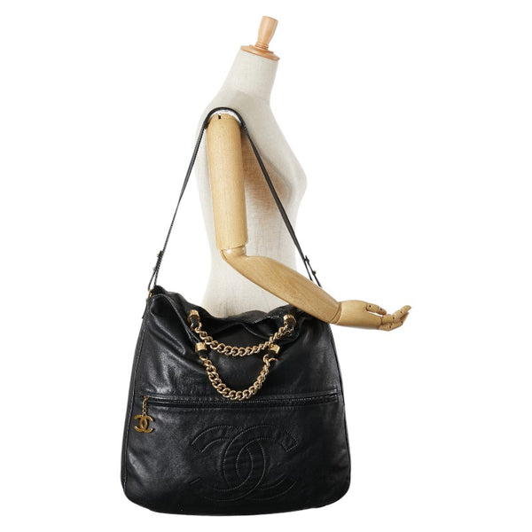 シャネル ココマーク ハンドバッグ ショルダーバッグ 2WAY ブラック ゴールド ラムスキン レディース CHANEL 【中古】