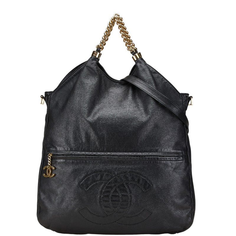 シャネル ココマーク ハンドバッグ ショルダーバッグ 2WAY ブラック ゴールド ラムスキン レディース CHANEL 【中古】