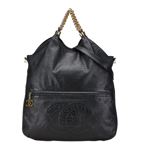 シャネル ココマーク ハンドバッグ ショルダーバッグ 2WAY ブラック ゴールド ラムスキン レディース CHANEL 【中古】