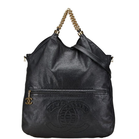 シャネル ココマーク ハンドバッグ ショルダーバッグ 2WAY ブラック ゴールド ラムスキン レディース CHANEL 【中古】