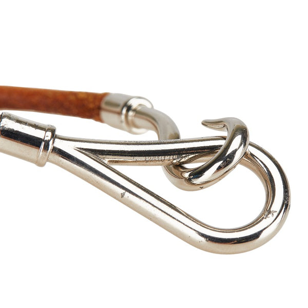 エルメス ジャンボブレス ブレスレット ブラウン シルバー レザー メタル レディース HERMES 【中古】