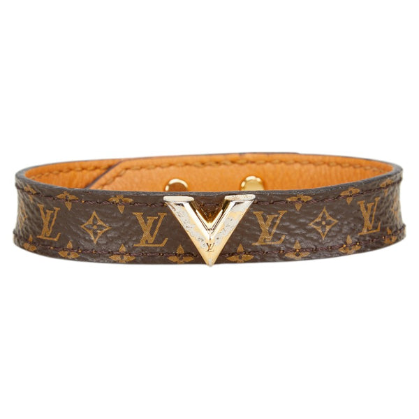 ルイ ヴィトン エセンシャルV ブラスレ ブレスレット サイズ：19 M6042G ブラウン ゴールド PVC メッキ レディース LOUIS VUITTON 【中古】