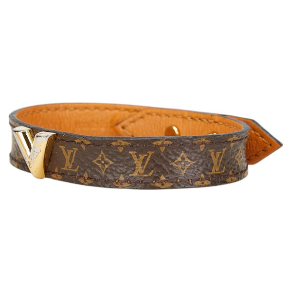 ルイ ヴィトン エセンシャルV ブラスレ ブレスレット サイズ：19 M6042G ブラウン ゴールド PVC メッキ レディース LOUIS VUITTON 【中古】