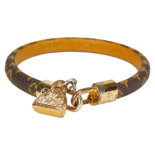 ルイ ヴィトン モノグラム ブラスレ クレイジーインロック ブレスレット M6451F ブラウン ゴールド PVC メッキ レディース LOUIS VUITTON 【中古】