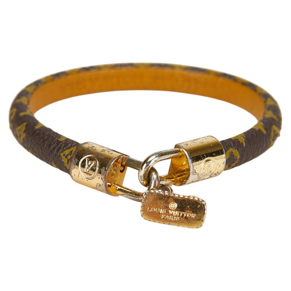 ルイ ヴィトン モノグラム ブラスレ クレイジーインロック ブレスレット M6451F ブラウン ゴールド PVC メッキ レディース LOUIS VUITTON 【中古】