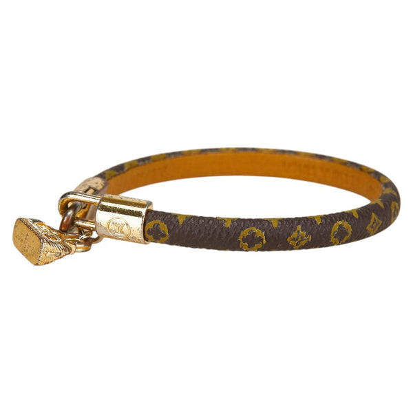 ルイ ヴィトン モノグラム ブラスレ クレイジーインロック ブレスレット M6451F ブラウン ゴールド PVC メッキ レディース LOUIS VUITTON 【中古】