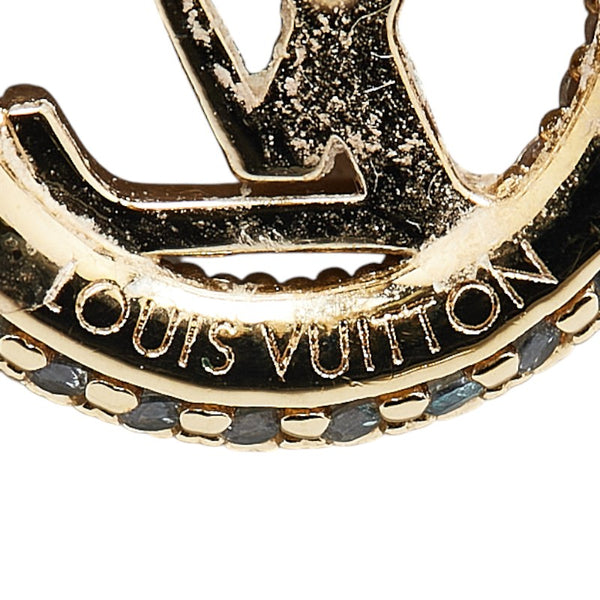 ルイ ヴィトン ルイーズ バイ ナイト 片側 ピアス M00757 ゴールド メッキ ラインストーン レディース LOUIS VUITTON 【中古】