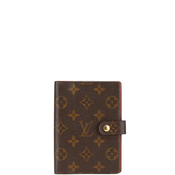ルイ ヴィトン モノグラム アジェンダPM 手帳カバー 6穴 R20005 ブラウン PVC レディース LOUIS VUITTON 【中古】