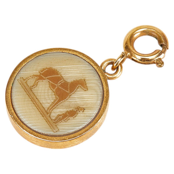 エルメス コロゾ ペンダントトップ ゴールド ベージュ メッキ レディース HERMES 【中古】