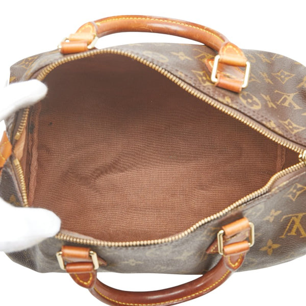 ルイ ヴィトン モノグラム スピーディ30 ハンドバッグ M41526 ブラウン PVC レザー レディース LOUIS VUITTON 【中古】