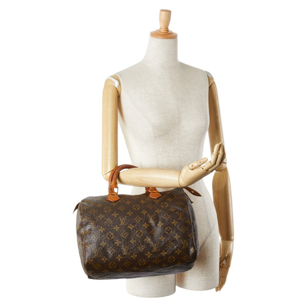 ルイ ヴィトン モノグラム スピーディ30 ハンドバッグ M41526 ブラウン PVC レザー レディース LOUIS VUITTON 【中古】