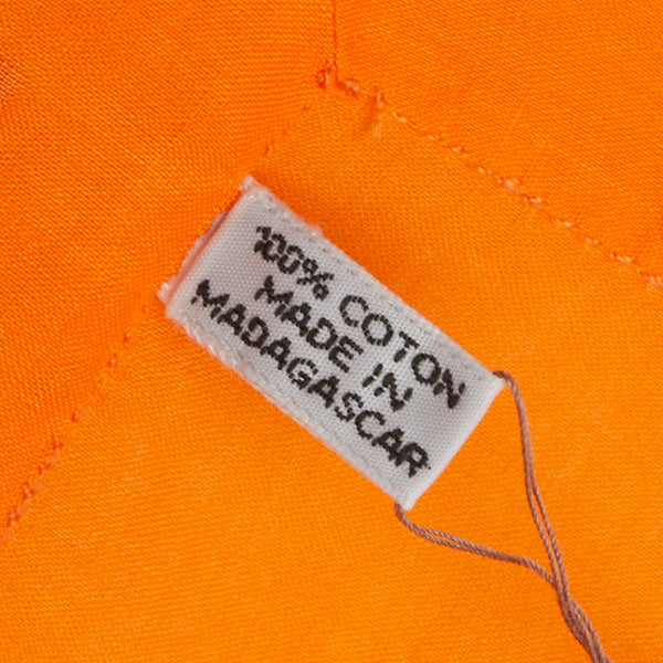 エルメス 水玉 ドット 刺繍 ハンカチ オレンジ コットン レディース HERMES 【中古】