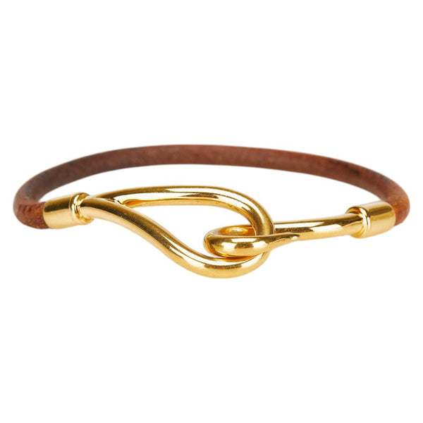エルメス ジャンボブレス ブレスレット ブラウン ゴールド レザー メッキ レディース HERMES 【中古】