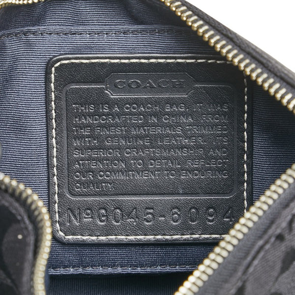コーチ シグネチャー ハンドバッグ ワンショルダーバッグ GO45-6094 ブラック キャンバス レザー レディース COACH 【中古】