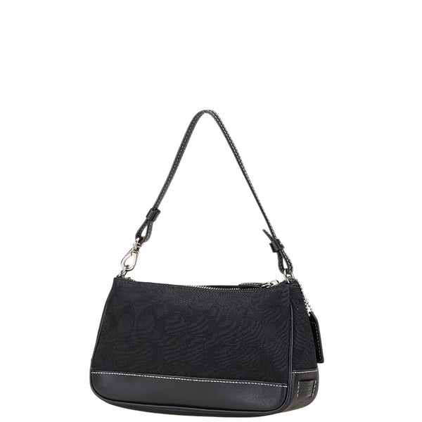 コーチ シグネチャー ハンドバッグ ワンショルダーバッグ GO45-6094 ブラック キャンバス レザー レディース COACH 【中古】