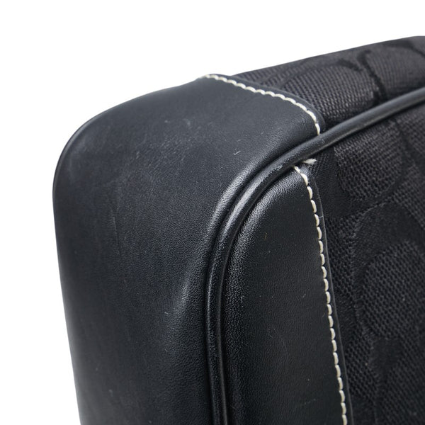 コーチ シグネチャー ハンドバッグ ワンショルダーバッグ GO45-6094 ブラック キャンバス レザー レディース COACH 【中古】