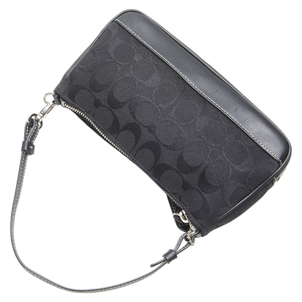 コーチ シグネチャー ハンドバッグ ワンショルダーバッグ GO45-6094 ブラック キャンバス レザー レディース COACH 【中古】