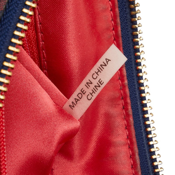 コーチ ポピー タータン グルービー ハンドバッグ ワンショルダーバッグ 21621 ブルー レッド ブラック ナイロン エナメル レディース COACH 【中古】