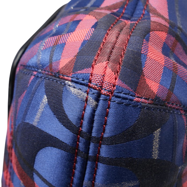 コーチ ポピー タータン グルービー ハンドバッグ ワンショルダーバッグ 21621 ブルー レッド ブラック ナイロン エナメル レディース COACH 【中古】