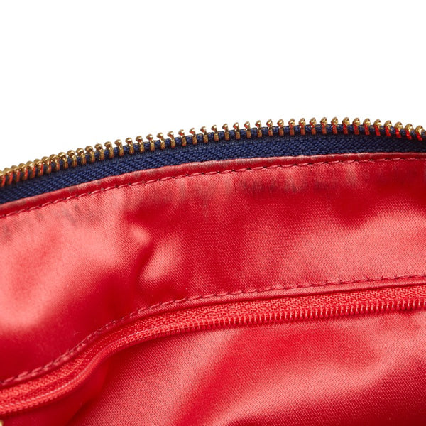 コーチ ポピー タータン グルービー ハンドバッグ ワンショルダーバッグ 21621 ブルー レッド ブラック ナイロン エナメル レディース COACH 【中古】