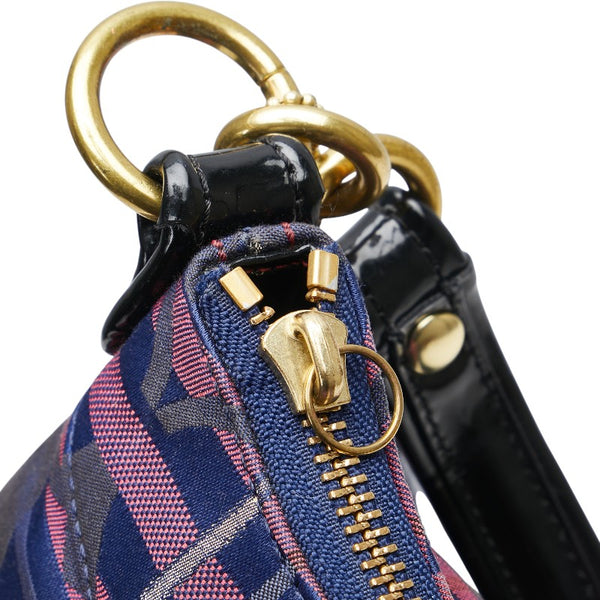 コーチ ポピー タータン グルービー ハンドバッグ ワンショルダーバッグ 21621 ブルー レッド ブラック ナイロン エナメル レディース COACH 【中古】