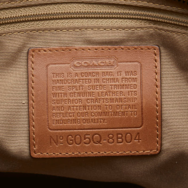 コーチ トートバッグ ショルダーバッグ ベージュ ブラウン スウェード レディース COACH 【中古】