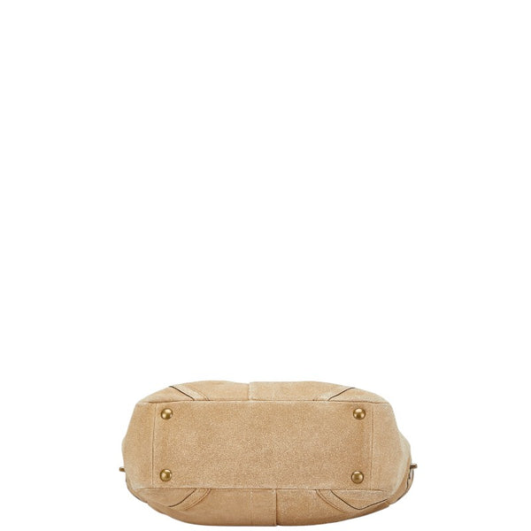 コーチ トートバッグ ショルダーバッグ ベージュ ブラウン スウェード レディース COACH 【中古】