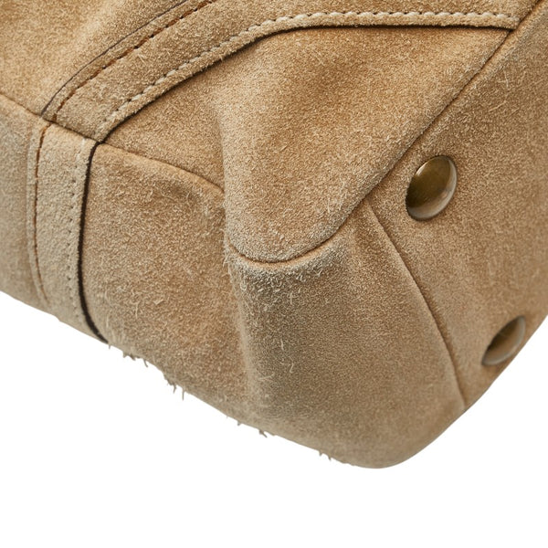 コーチ トートバッグ ショルダーバッグ ベージュ ブラウン スウェード レディース COACH 【中古】