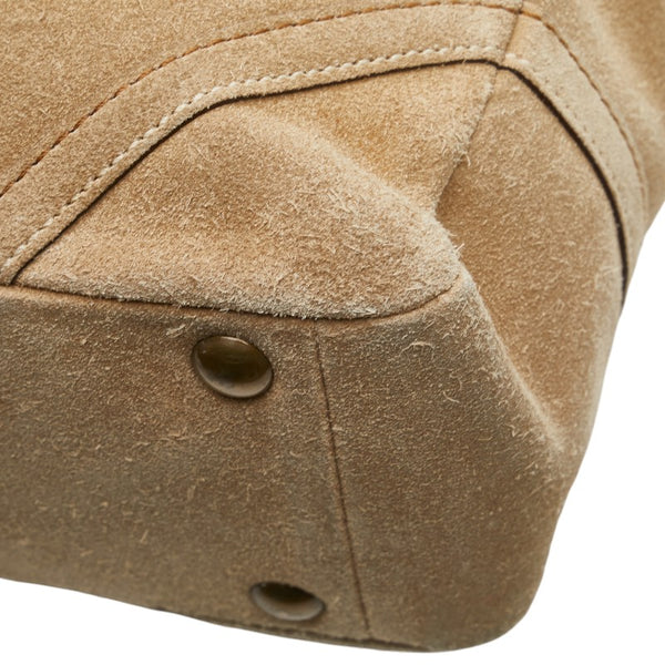 コーチ トートバッグ ショルダーバッグ ベージュ ブラウン スウェード レディース COACH 【中古】