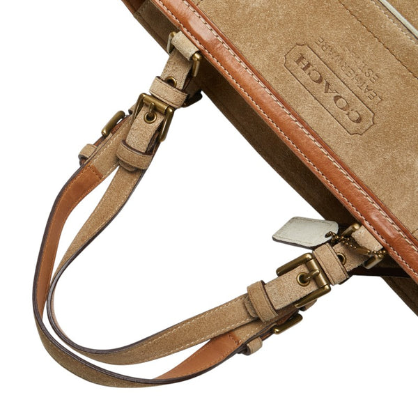 コーチ トートバッグ ショルダーバッグ ベージュ ブラウン スウェード レディース COACH 【中古】