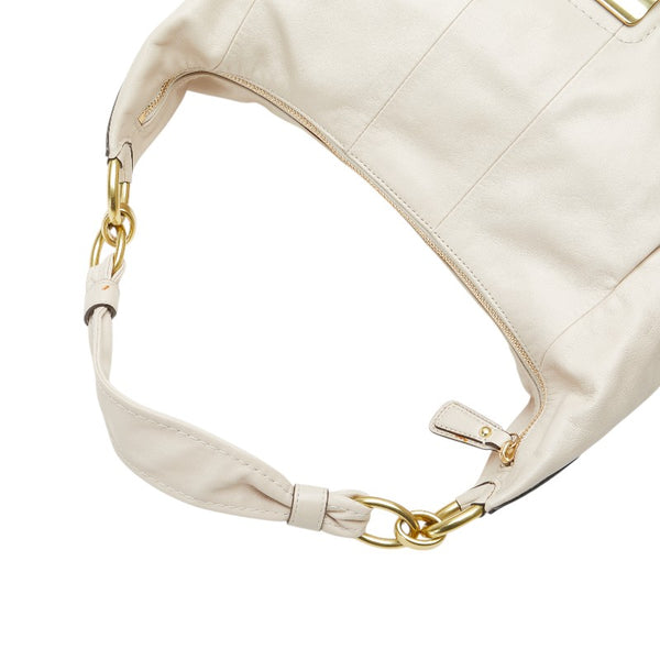 コーチ クリスティン 斜め掛け ショルダーバッグ 16787 ベージュ レザー レディース COACH 【中古】