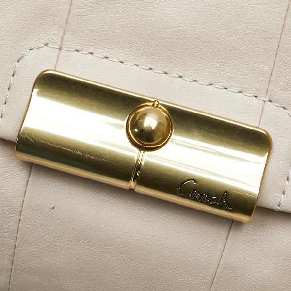 コーチ クリスティン 斜め掛け ショルダーバッグ 16787 ベージュ レザー レディース COACH 【中古】