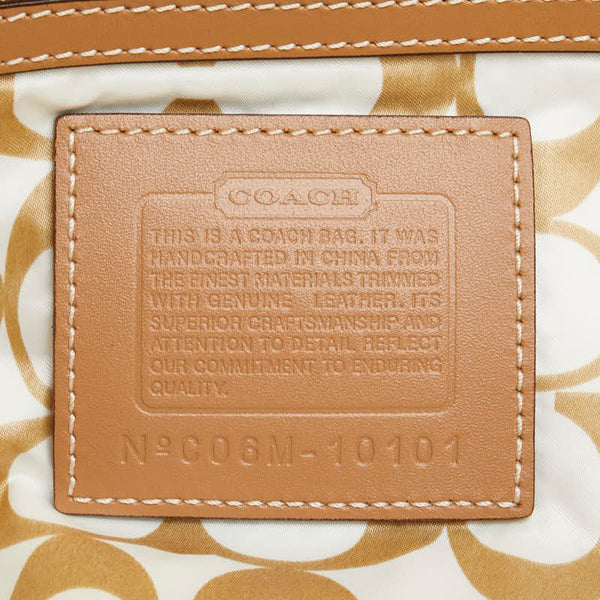 コーチ トートバッグ ショルダーバッグ Ｃ06M-10101 ベージュ ブラウン ナイロン レザー レディース COACH 【中古】