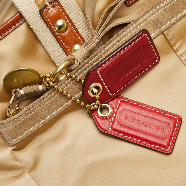 コーチ トートバッグ ショルダーバッグ Ｃ06M-10101 ベージュ ブラウン ナイロン レザー レディース COACH 【中古】