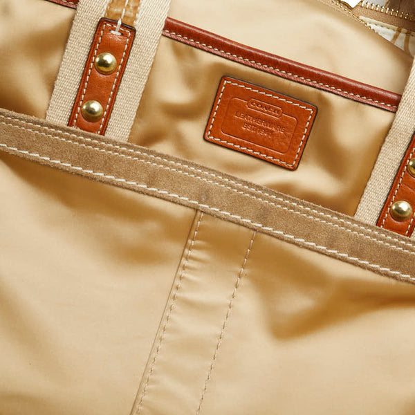 コーチ トートバッグ ショルダーバッグ Ｃ06M-10101 ベージュ ブラウン ナイロン レザー レディース COACH 【中古】