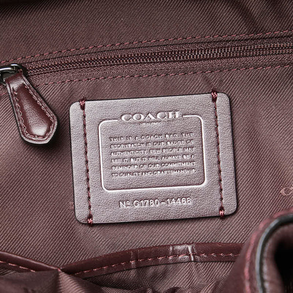 コーチ リュック バックバック G1780-14468 パープル ブラウン系 レザー レディース COACH 【中古】