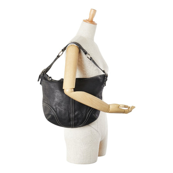 コーチ ワンショルダーバッグ 3651 ブラック レザー レディース COACH 【中古】