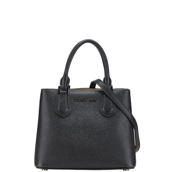 マイケルコース ロゴ ハンドバッグ ショルダーバッグ 2WAY ブラック レザー レディース Michael Kors 【中古】