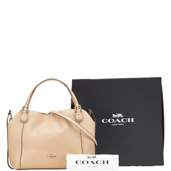 コーチ EDIE イーディー ハンドバッグ ショルダーバッグ 2WAY 57124 ベージュ レザー レディース COACH 【中古】