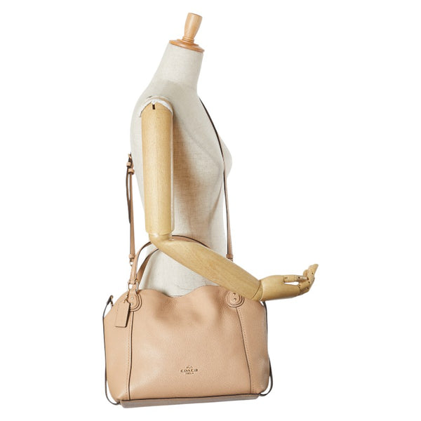 コーチ EDIE イーディー ハンドバッグ ショルダーバッグ 2WAY 57124 ベージュ レザー レディース COACH 【中古】