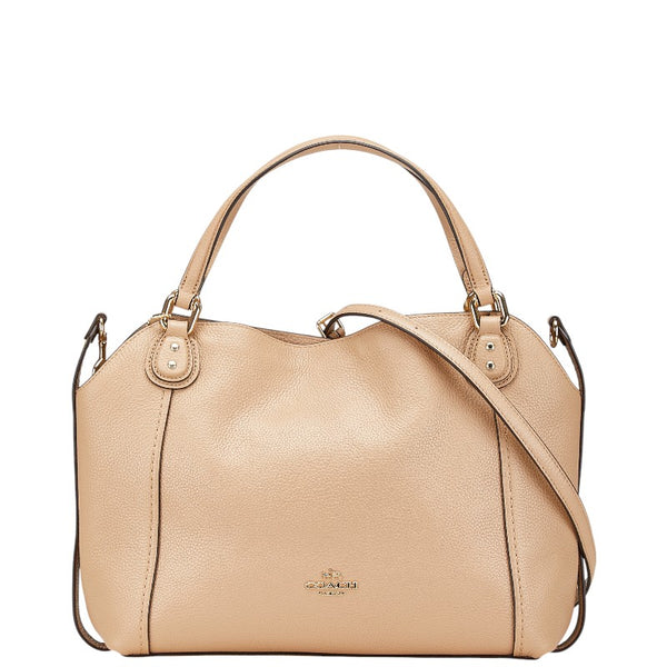 コーチ EDIE イーディー ハンドバッグ ショルダーバッグ 2WAY 57124 ベージュ レザー レディース COACH 【中古】