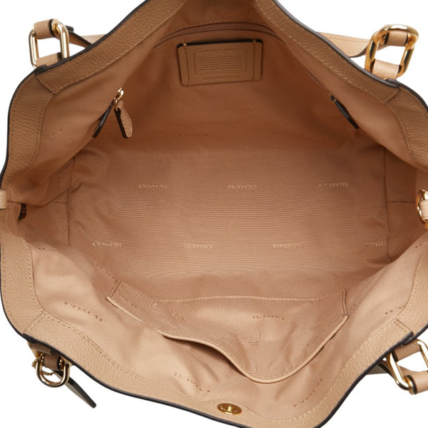 コーチ EDIE イーディー ハンドバッグ ショルダーバッグ 2WAY 57124 ベージュ レザー レディース COACH 【中古】