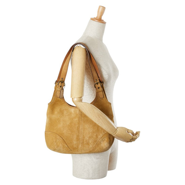 コーチ ホーボー ハンドバッグ ショルダーバッグ ベージュ スウェード レディース COACH 【中古】