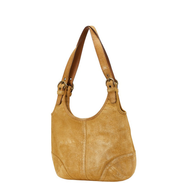 コーチ ホーボー ハンドバッグ ショルダーバッグ ベージュ スウェード レディース COACH 【中古】