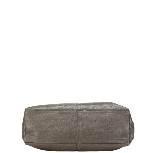 コーチ オプアート ハンドバッグ ショルダーバッグ 2WAY 70249 グレー レザー レディース COACH 【中古】