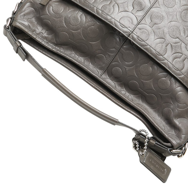 コーチ オプアート ハンドバッグ ショルダーバッグ 2WAY 70249 グレー レザー レディース COACH 【中古】