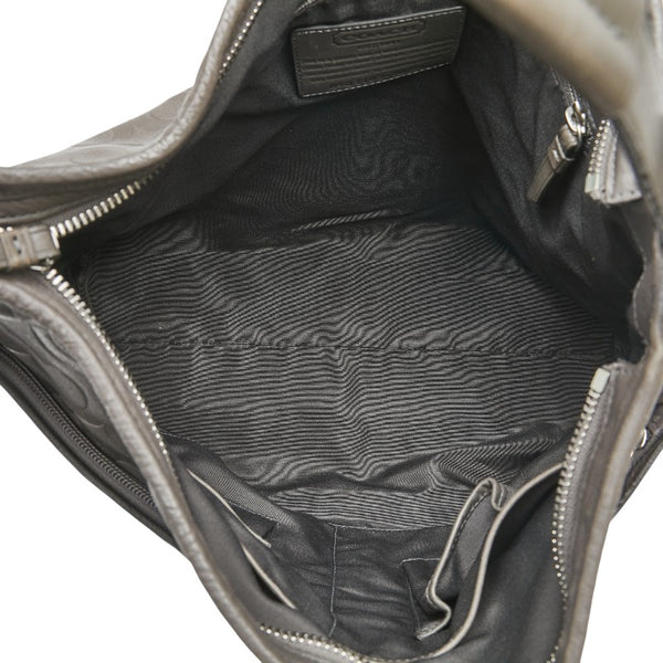 コーチ オプアート ハンドバッグ ショルダーバッグ 2WAY 70249 グレー レザー レディース COACH 【中古】