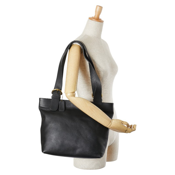 コーチ オールドコーチ ハンドバッグ トートバッグ ブラック レザー レディース COACH 【中古】