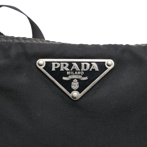プラダ 三角ロゴプレート 斜め掛け ショルダーバッグ ブラック ナイロン レディース PRADA 【中古】