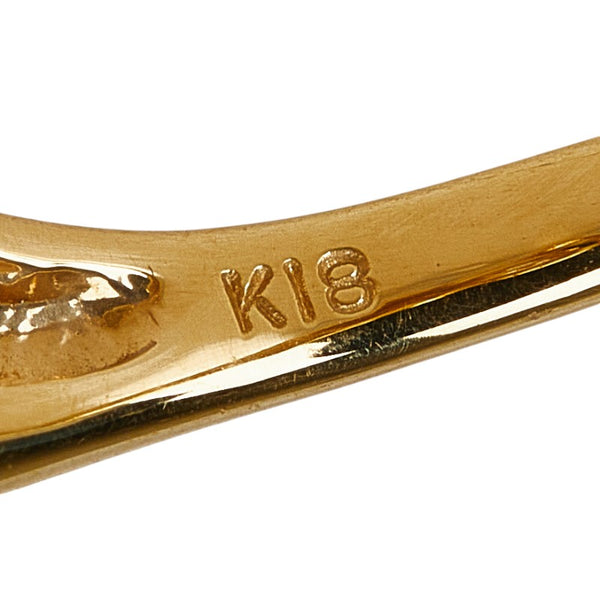K18YG イエローゴールド エメラルド0.08ct ダイヤ0.10ct リング 指輪 レディース 10.5号 【中古】